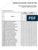 Acta de Calificaciones Por Insumos Noveno B