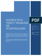 Instructivo: Tesis Y Trabajos DE Investigación: Escuela Profesional DE Ingeniería Ci VIL