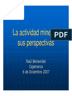 La Actividad Minera y Sus Perspectivas-Raul Benavides Ganoza