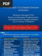 Concepts of Complete Denture Occlusion