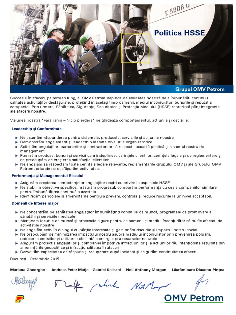 HSSE Policy Ro PDF | PDF