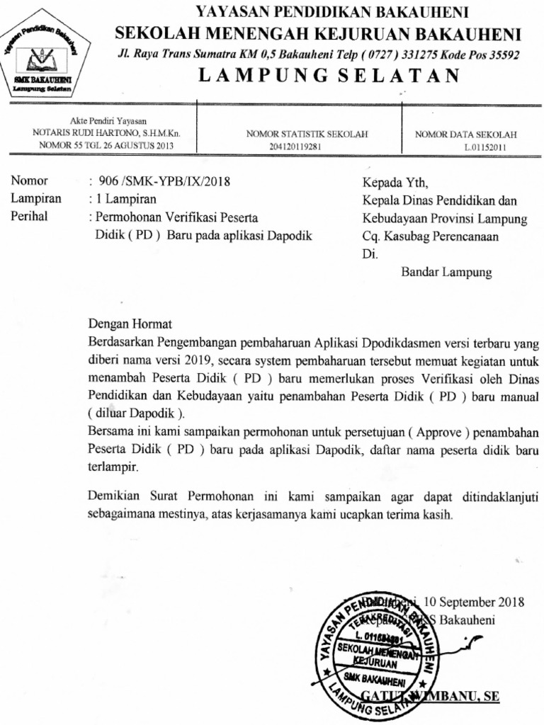 Surat Permohonan Approve Pd Baru Pdf