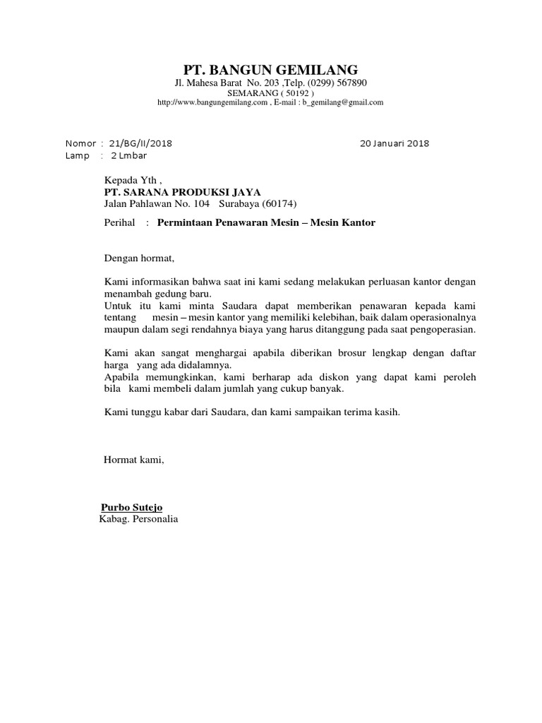 Download 78+ Contoh Surat Niaga Terbaru Gratis