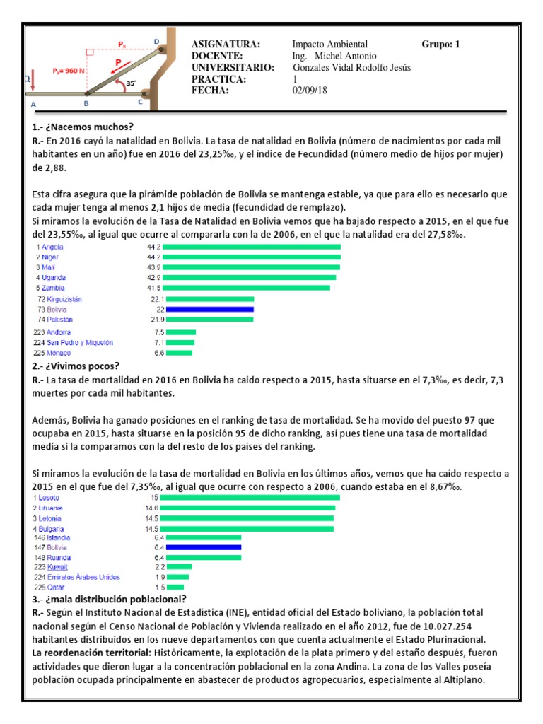 Problematica en Bolivia PDF Bolivia Población