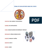 ANALISIS QUIMICO DE MINERALES Y METALES