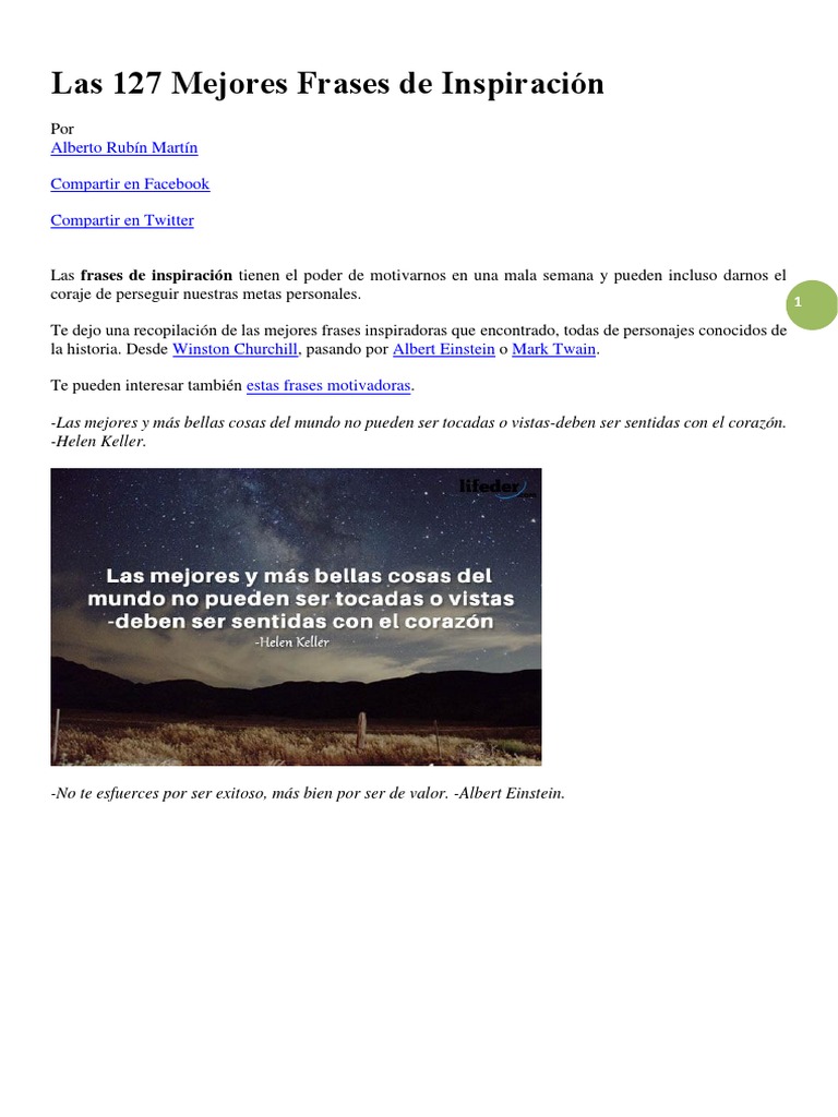 Las 127 Mejores Frases de Inspiración | PDF | Desarrollo personal | Albert  Einstein, image size:768x1024