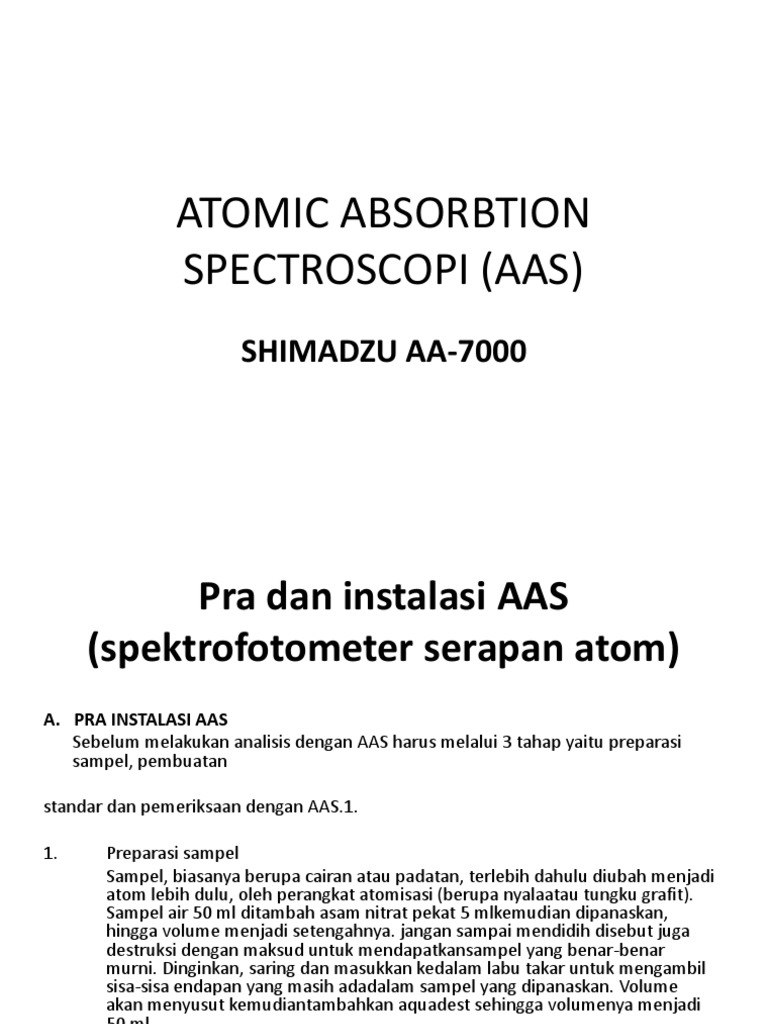 Panduan Instalasi dan Operasi AAS | PDF