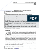 Evaluation of The Approaches of The Anaesthesiologists On Maintenance of Anaesthesia Machines