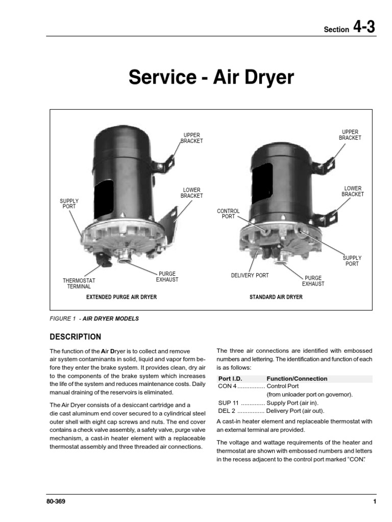 Air Dryer Service Manual PDF Valve Thermostat