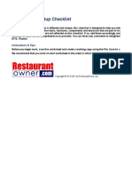 Restaurant Start Up Checklist