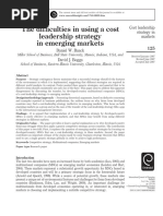 Difficulties in Using a Cost Leadership Strategy in Emerging Markets