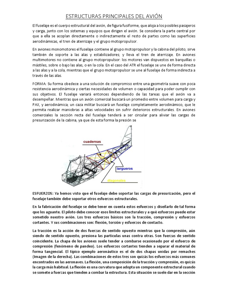 Estructura y fuselaje del avión | PDF | Fuselaje | Avión