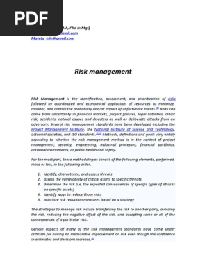 Risk Management 