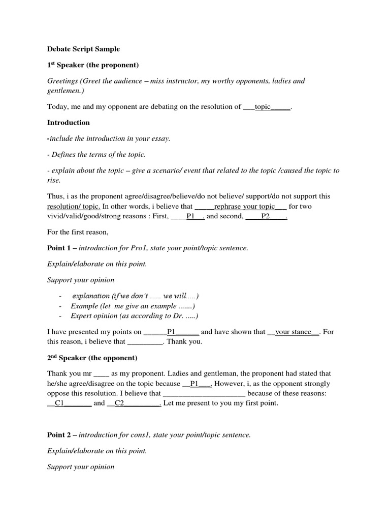 Debate Script | Download Free PDF | Expert | Justification