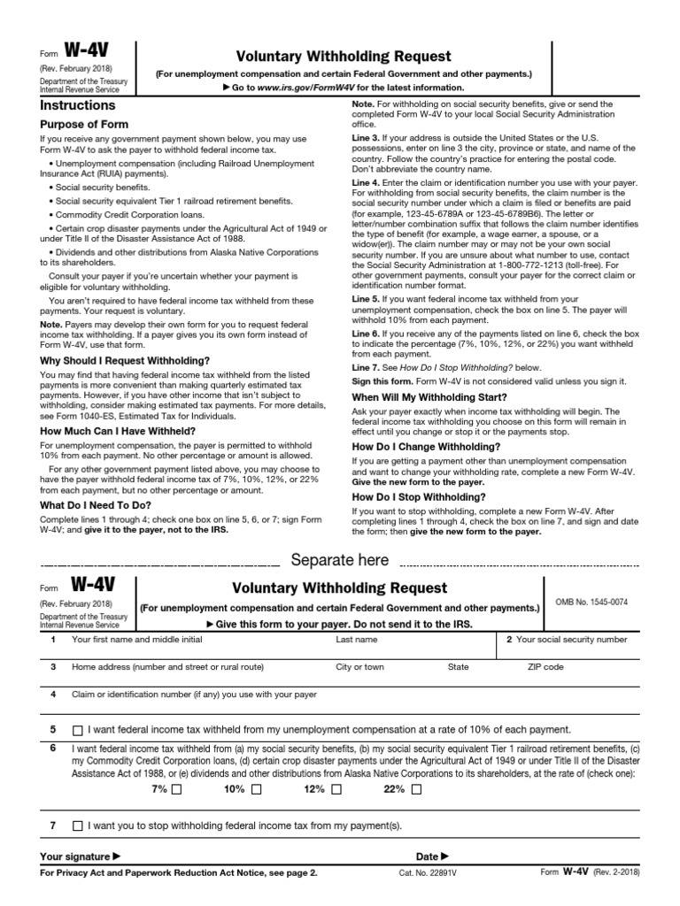 fw4v PDF PDF Withholding Tax Social Security (United States)