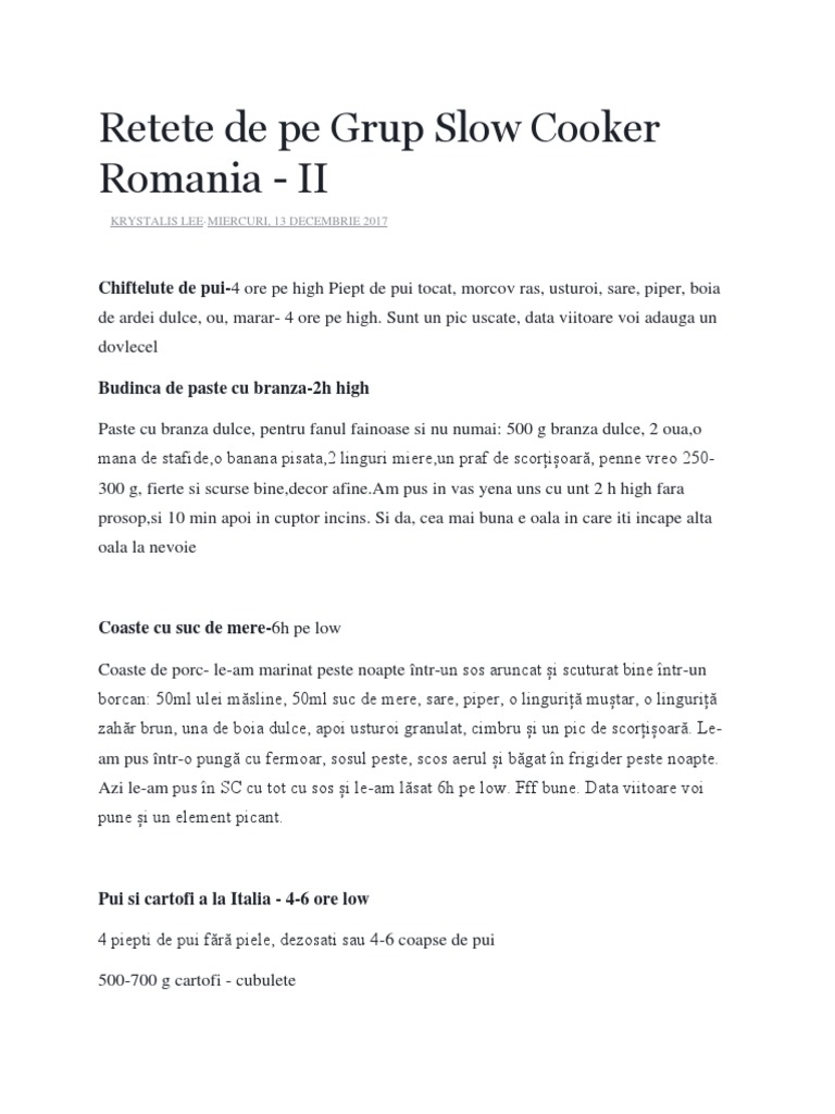 Retete Slow Cooker PDF