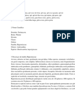 Nomes populares e científicos de espécies da família Bignoniaceae