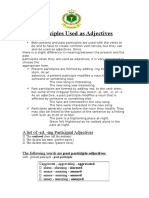 Participles Used As Adjectives: A List of - Ed, - Ing Participial Adjectives