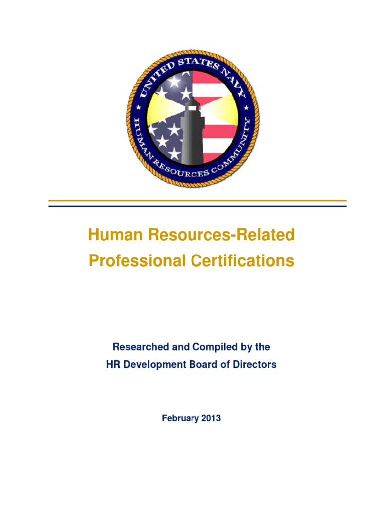 Human ResourcesRelated Professional Certifications Researched and