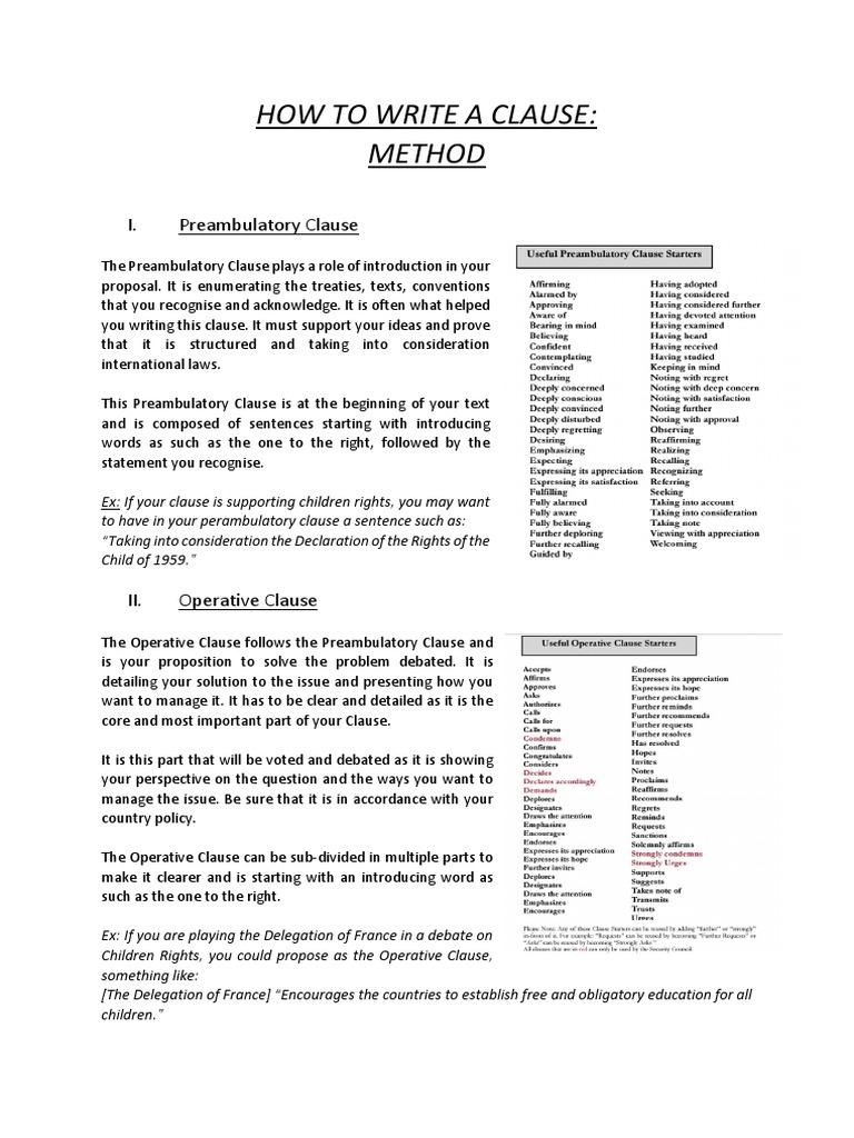 Writing Effective Operative Clauses | PDF | Clause | Sentence (Linguistics)