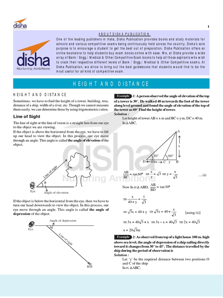 Determining Heights and Distances An Introduction to Using
