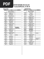 Cronograma Especial Agosto