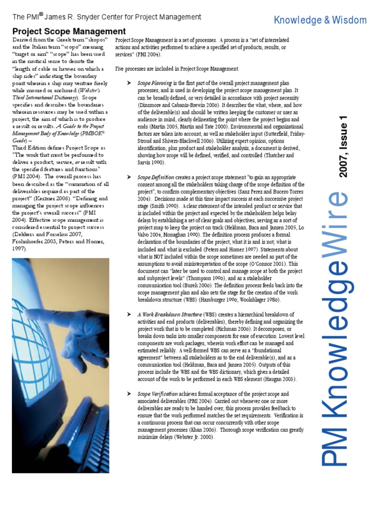 Knowledge & Wisdom: Project Scope Management | PDF | Project Management ...