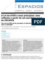 A Lei de ATER e Seus Princípios: Uma Reflexão A Partir de Um Escritório Local Do Incaper