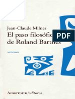 BARTHES Jean Claude Milner El Paso Filosofico de Roland Barthes