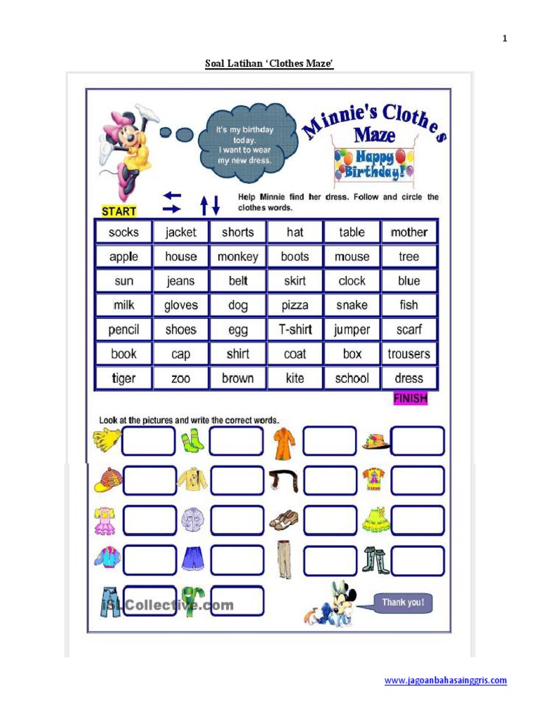 Latihan Soal Clothes Kelas 3 Sd