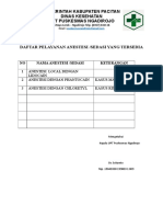 Daftar Pelayanan Anestesi