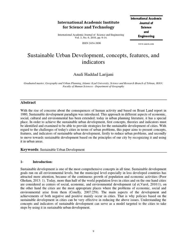 Sustainable Urban Development | PDF | Sustainable City | Sustainability