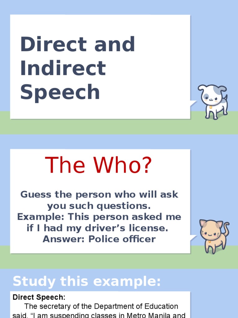 Direct and Indirect Speech Explained | PDF | Quotation Mark | Linguistics