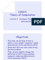 CS5371 Theory of Computation: Lecture 3: Automata Theory I (DFA and NFA)