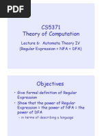 CS5371 Theory of Computation: Lecture 6: Automata Theory IV (Regular Expression NFA DFA)