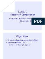 CS5371 Theory of Computation Lecture 8: Automata Theory VI (PDA, PDA = CFG