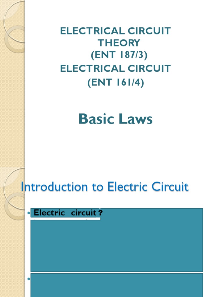 Lecture 2 Basic Law PDF Series And Parallel Circuits Electrical