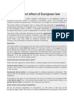 The Direct Effect of European Law: Precedence