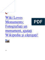 Wiki Loves Monuments: Fotografiați Un Monument, Ajutați Wikipedia Și Câștigați!