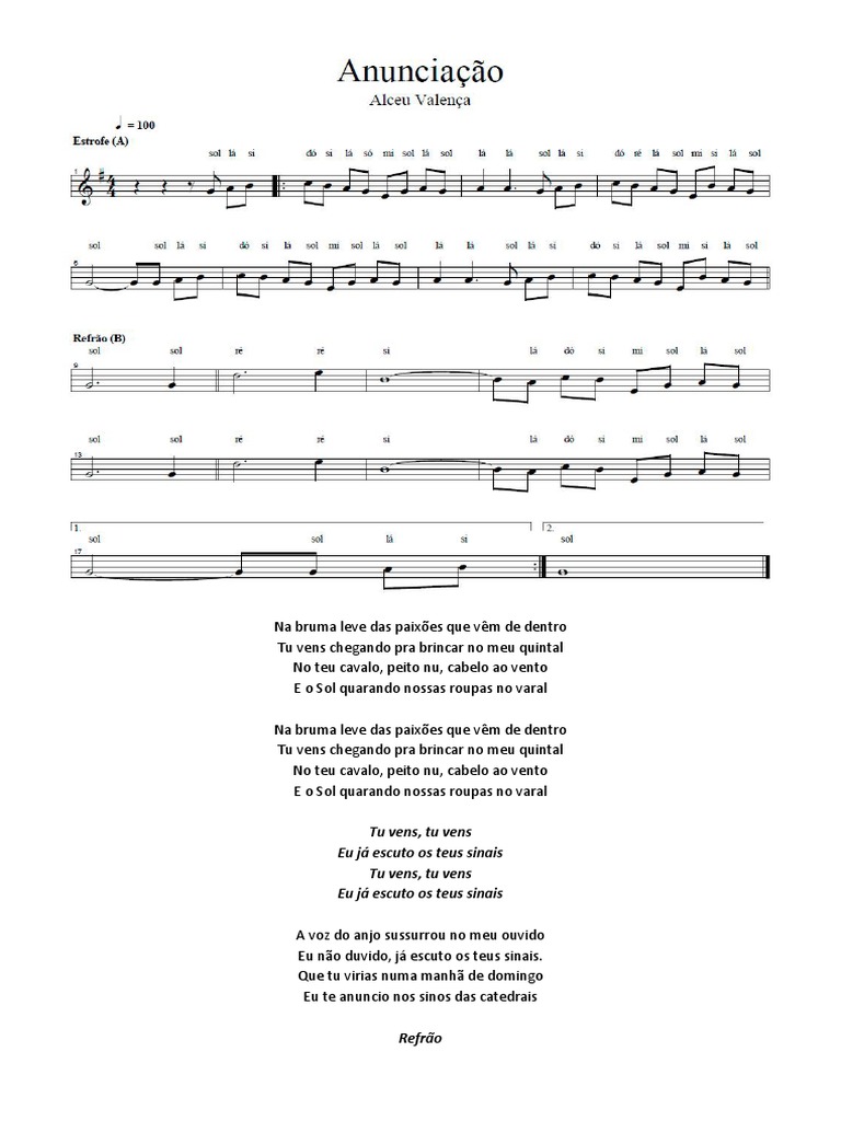 Letra Da Música Anunciação De Alceu Valença