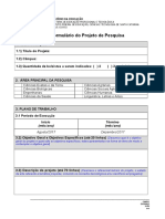 Formulário de Projeto de Pesquisa IFSC