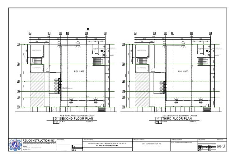 Second Floor Plan 3 Third Floor Plan 4: A B C D E B' A B C D E B' | PDF ...
