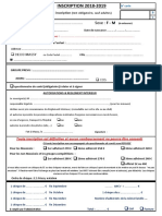 Fiche Inscription ESM 2018 2019