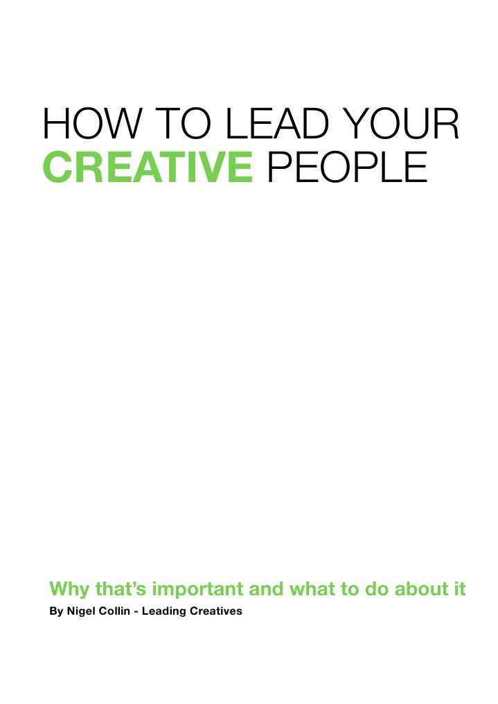 Leading Creative People Effectively | PDF | Art | Self-Improvement