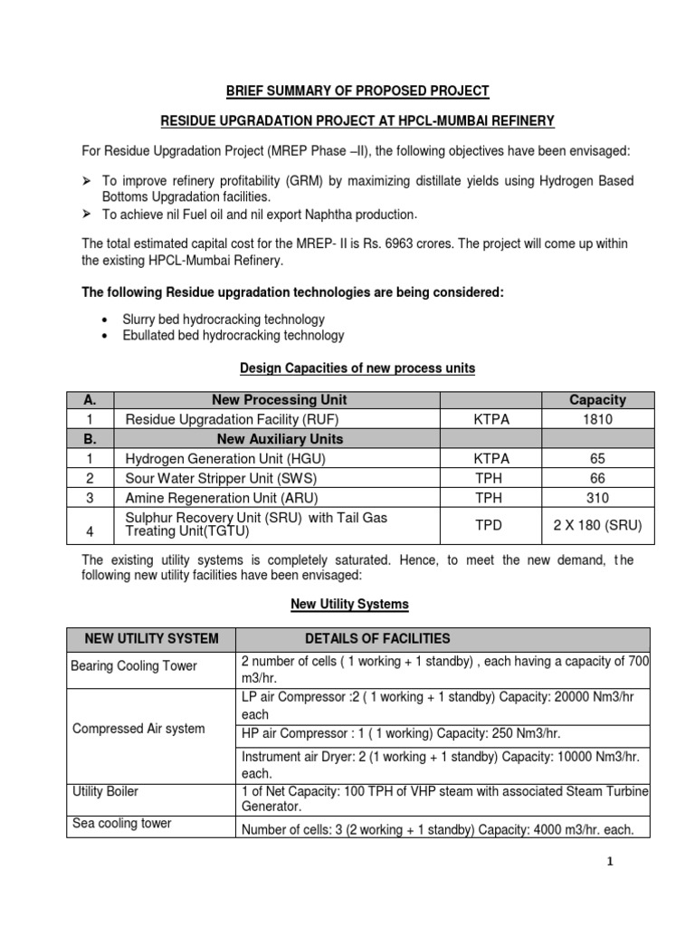 HPCL Mumbai - RUF Consideration - 31 - Aug - 2018 | PDF | Oil Refinery ...