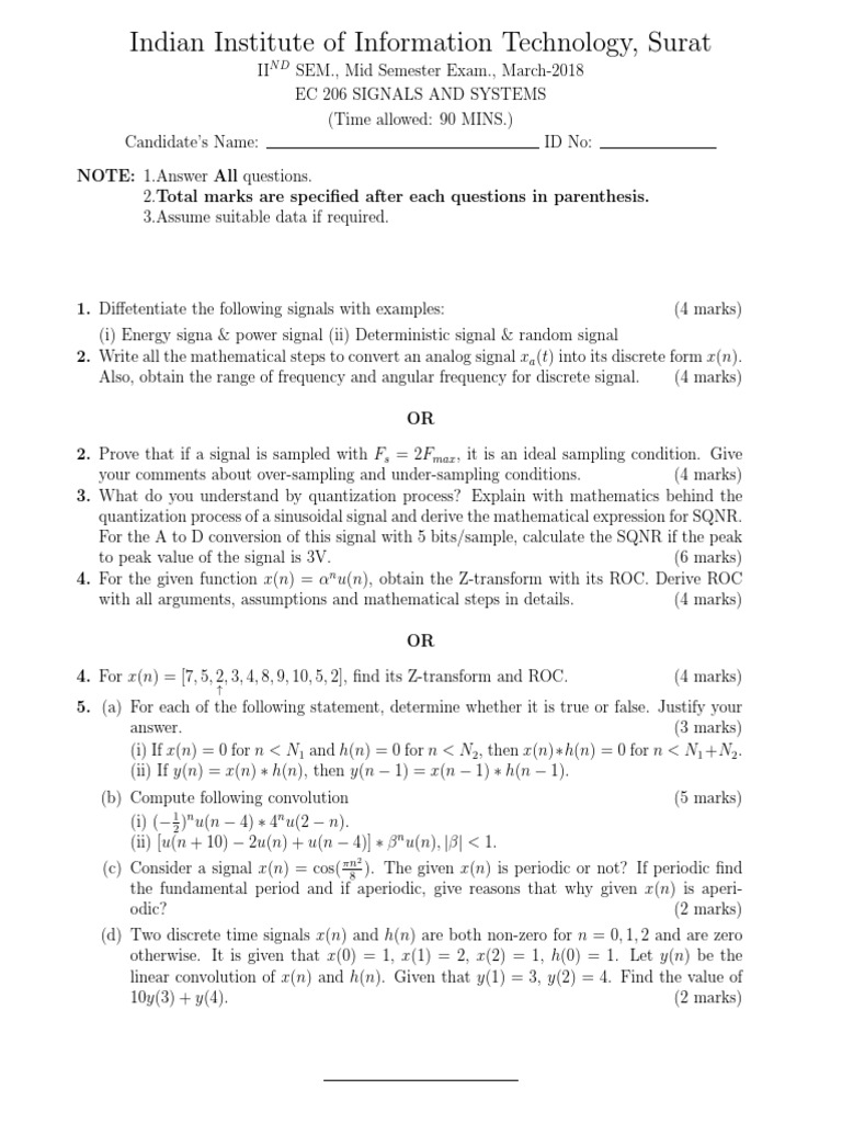 Final Syllabus Iiit Surat Secondyearece | PDF | Discrete Time And ...