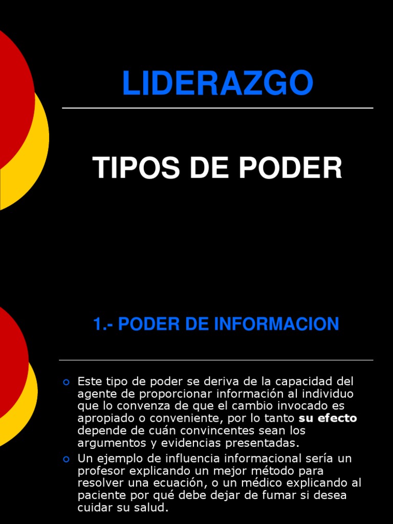 Tipos de Poder en el Liderazgo | PDF | Liderazgo | Ciencias del ...