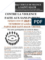 Participez Au 14 Ème Cercle de Silence - Saint-Maur Le 24
