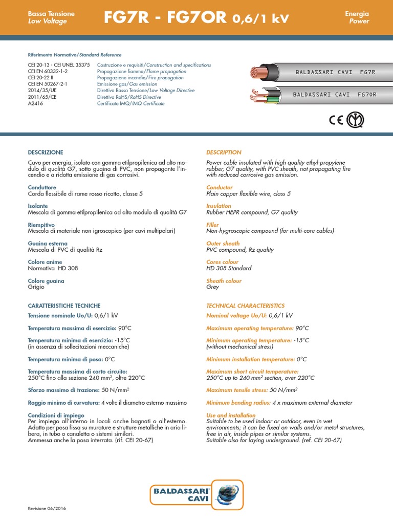 FG7R - FG7OR 0,6 - 1 KV PDF | PDF