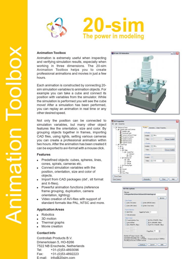 20-sim Animation Toolbox Overview | PDF | Simulation | Computing And ...